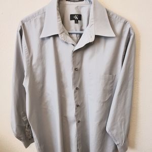 Calvin Klein Men's Satin Poplin Dress Shirt XL